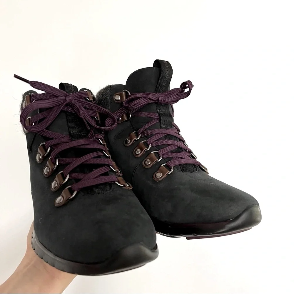 Cole Haan Women's Zerogrand Hiker Waterproof Boots Black Elderberry Size 7 - Picture 2 of 15